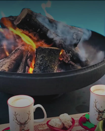 FUJI QUADRA Odunluklu Ateş Çukuru | Bahçe Şöminesi, Bahçe Masası, BBQ & Izgara Opsiyonel